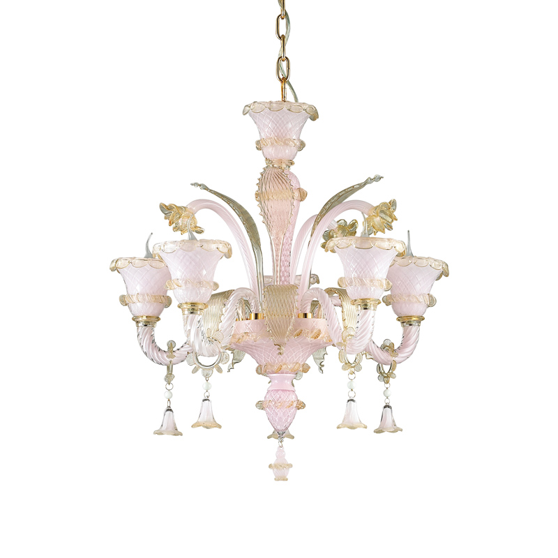 Lampadario classico Maria Antonietta rosa